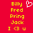 Red background with yellow text listing names and 'I <3 u' on both sides, a white pixelated heart symbol above the left text block.