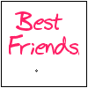 Four identical square display 'Best Friends.' text with a small animated symbol below it, changing from a dot to a plus to a cross