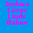 Blue background with repeated pink text "Joshwa Loves Linds Babee" in a pattern, one gray square at bottom right
