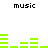 Green audio equalizer bars animate in a sequence with four distinct patterns across the frame, each pattern featuring varying bar heights and positions.
