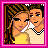 Pixel art contact sheet with two frames: left frame shows cartoon couple in close pose, right frame displays heart-shaped text "I LOVE YOU!" on pink background.