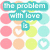 Pixelated text fragments on a pastel polka-dot background with heart symbols, featuring phrases about love and choice.