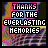 Pixelated text 'THANKS FOR THE EVERLASTING MEMORIES' on a dark background with shifting color patterns and lines