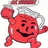 Red cartoon character with a white chef's hat and pitcher spout, smiling widely on a split background of white and red.