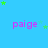 A static image with a bright blue background, repeated pink text 'paige', and scattered green stars.