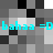 Pixelated cyan text 'bahaa =D' repeated twice on a grayscale checkerboard background with black, white, and gray squares.