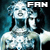 Pixelated image of a person with light hair and dark clothing against a blue-green gradient background, featuring large white text 'FAH' in the top-right corner.