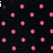 Black background with pink polka dots and white text reading 'i love you baby forever and always' in pixelated font.