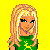 Pixel art contact sheet showing a cheerleader character in multiple frames with text fragments forming "nothin like runs DEERE" across green and yellow squares.