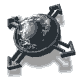 Animated globe with four directional arrows, showing Earth's surface variations across frames.