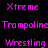 Pixelated text displays 'Xtreme', 'Trampoline', and 'Wrestling' in pink on black background with red rectangular overlays.