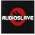 Static pixel art icon featuring a red circular shape with white text "AUDIO SLAVE" overlaid on a dark background.