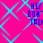 Bright pink background with cyan diamond-shaped pattern and blue pixelated text reading "HEY DON'T TALK" repeated across the image