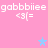 Pixelated pink background with repeated white text and blue/purple stars, showing animation of star color changes.