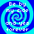 Four identical pixelated spiral icons with blue and cyan hues display the text "Be by my side ...and yes forever" in white block letters.