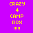 Yellow pixelated text on a split purple-pink background with four exclamation marks below the main text block.