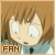 Pixelated anime-style character with light brown hair and wide eyes, wearing a blue shirt with dark tie, text "FAN" at bottom left.