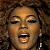 A 50x50 pixel animated buddy icon featuring a split composition with a person on the left and green text on the right, displayed as two sampled frames in a contact sheet layout.
