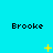 nine identical 'Brooke' text labels on a cyan background with yellow star-like animations