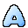 Four pixelated blue A-shaped icons arranged in a 2x2 grid on gray background, each with distinct internal shapes and slight variations in shading and outline thickness.