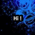 Animated sequence of text on a blue patterned background with black borders, displaying sequential phrases.