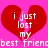 A pixelated image with a bright pink background, two red broken hearts, and white text reading "i just lost my best friend" in lowercase letters.