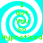 Four identical cyan and white spiral patterns with green text "I Got You So" and "Hypnotized" arranged in a