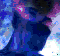 Animated sequence of blue and purple abstract shapes with white highlights shifting across a dark background, featuring green and pink accents in some frames.
