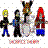 Pixelated static image of four stylized figures holding hands in a line, with a blurred text banner below.