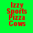 Four identical pixelated text blocks on green and yellow backgrounds with red lettering.