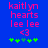 Blue background with pink text reading 'kaitlyn hearts lee lee <3' and green plus signs below, showing where the third plus sign shifts position
