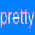 Pixel art contact sheet showing three frames of an animated buddy icon with a blue background, pink text reading 'pretty In Pink', and pixelated female figures in various poses wearing pink clothing.