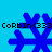 Blue pixelated snowflakes on cyan background with repeated text "CoRbIn<333" across two