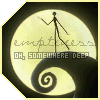 Animated sequence of a stick figure on a spiral background with changing text overlays.