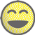 Two yellow circular icons with gray borders, each showing a smiling face; left icon has closed eyes while right shows open eyes.