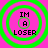 Four identical pixelated icons arranged in a , each displaying "IM A LOSER" text within concentric green circles on a pink background
