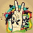 A hand making a peace sign with colorful splatter effects on the left, and a grayscale heart shape formed by hands on the right.