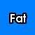 Blue and pink background split with 'Fat' and 'Graffies' text above two pixelated images of a person holding a gun and a distorted face.