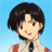 Pixelated anime-style character with brown hair and red-accented clothing on a blue background, next to black panel with silver text "Anime IM" and stylized "AIM" logo.