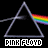 identical triangular icons with rainbow prisms and 'PINK FLOYD' text, each icon's text color changes sequentially