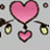 Animated contact sheet showing two frames of a pink heart icon with yellow accents on gray background and green text logo on right side.