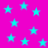 A static image of cyan stars scattered across a bright pink background with no visible text or additional elements.