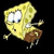 Pixelated yellow cartoon character with large white eyes, brown shorts, and a surprised expression against black background.