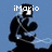 Pixelated image of a figure in dark clothing holding an object, with 'imario' text above against blue background.