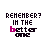 A contact sheet of 10 animated frames showing a pixelated text-based icon with the phrase "REMEMBER? IN THE better ONE" in varying color states across sampled frames.