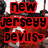 Red hockey jersey with white number 9 and 'PARISE' text, overlaid with red-outlined black text reading 'new jersey devils', 'zach parise', and a heart symbol.