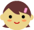 Two pixelated cartoon faces with brown hair, pink hair clips, and orange cheeks; one face has a closed eye while the other has both eyes open.