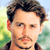 A 2x2 contact sheet of a Johnny Depp animated buddy icon with three visible frames showing facial expressions and a