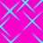 Bright pink background with cyan diamond-shaped lines forming a repeating pattern that shifts slightly across frames.