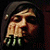 identical pixelated faces with dark hooded clothing, each holding a green object near the mouth, with red text changing
